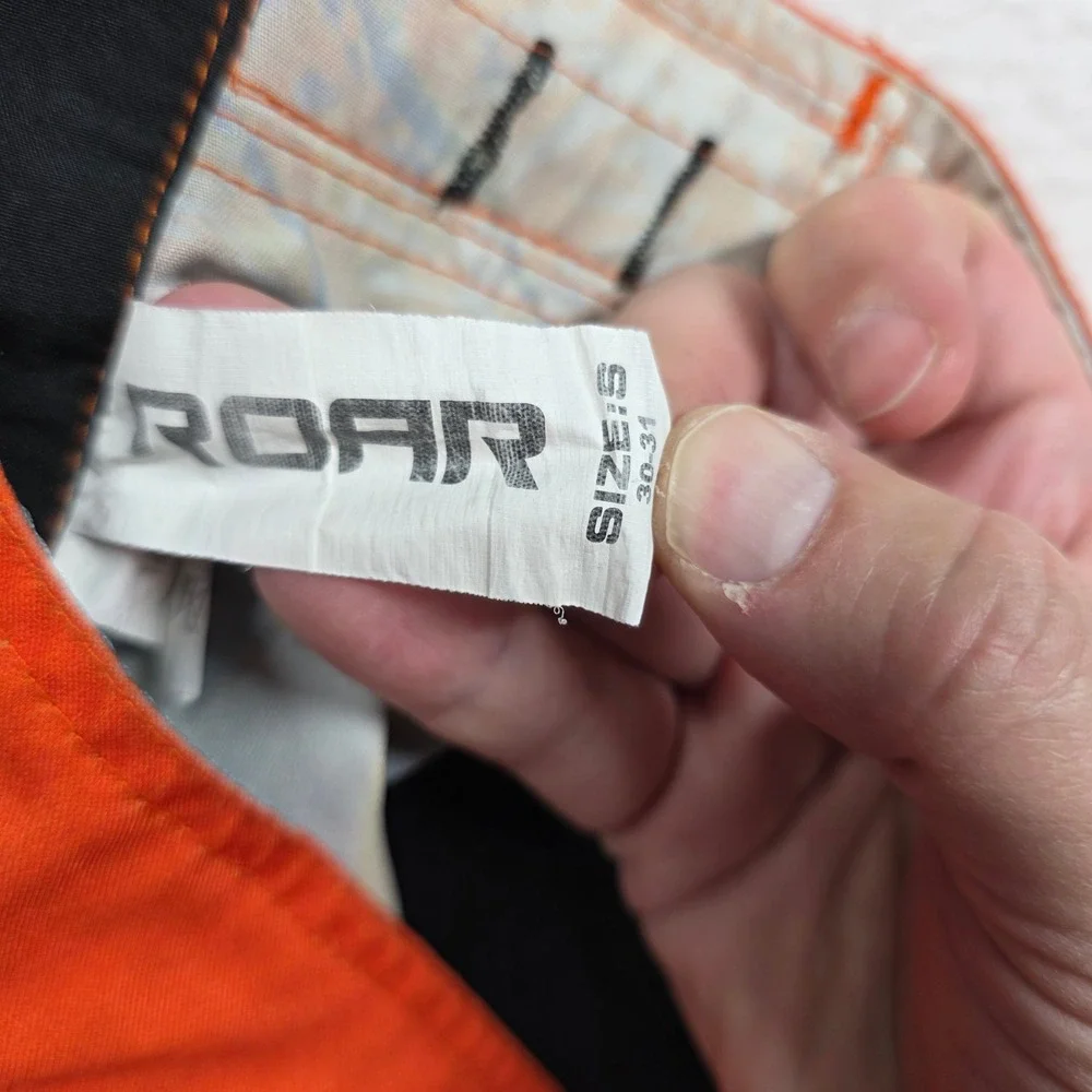 Roar MMA Fight Shorts Mens Size S 30-31 Orange Samurai Graphic Combat Training‎